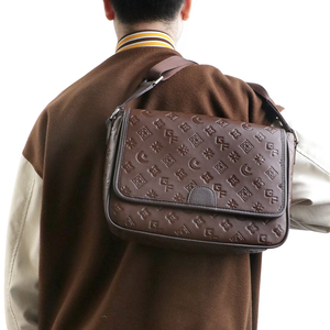 Men PU <b>Leather</b> Crossbody <b>Bag</b> Embossed Messenger <b>Bag</b> Casual Shoulder <b>Bag</b> <b>Small</b> Flap <b>Bag</b> With Adjustable Strap - Product Image 6
