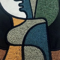 En gros, Grande applique thermocollante brodée de style portrait abstrait, de haute qualité artistique, pour vêtements, badges et emblèmes esthétiques