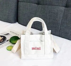 Boutique Cotton Beach Canvas Shopping Fashion Gift Canvas Tote Blank Custom White Cotton Canvas Bag Supplier with Logos