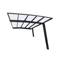 Conception de toit en arc d'abri de garage en aluminium personnalisé auvent en métal pour l'extérieur cadre enduit de PVC en polycarbonate pour hangar de voiture
