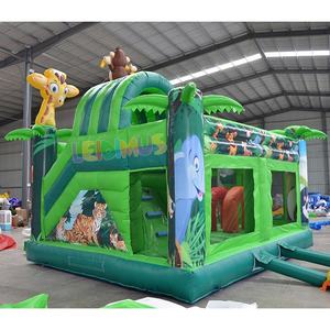 <span class=keywords><strong>Zoo</strong></span> bosque animal Estilo Casa de rebote Safari <span class=keywords><strong>coche</strong></span> de carreras castillo hinchable con tobogán selva aventura Castillo de salto - Product Image 2