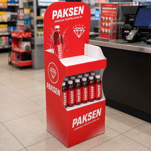 Multifruit Soft Drinks Freestanding Paper Corrugated Display, Tool-Free Assembly Cardboard <b>Stand</b> For Supermarket Retail Zones - Product Image 1