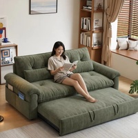 Canapé-lit convertible en tissu minimaliste sur mesure, fabriqué à Foshan, gain de place, confortable, idéal pour les appartements et espaces de vie.