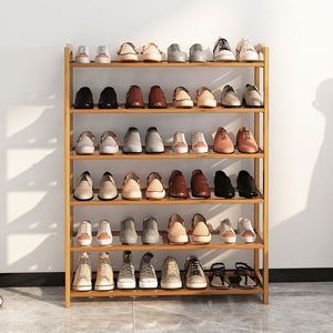 Factory Natural Bamboo Shoe <b>Rack</b>, Freestanding Entryway Shoe Organizer, Multi-Layer Shoe Storage <b>Shelf</b> for Home Bedroom Entrance - Product Image 2