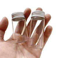 Botol Tabung Mini Kecil Diameter 30mm Logo Kustom 10ml 20ml 30ml Botol Kaca Vial Transparan Wadah Penyimpanan Dengan Tutup Aluminium Ulir