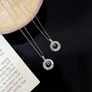 S925 Sterling Silver Pendant <b>Necklace</b> With Star Design Circular <b>Ring</b> Gift Jewelry For Women - Product Image 1