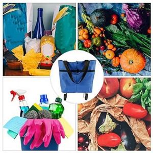 Bolsa de Compras Plegable con Ruedas, Ecológica, Impermeable, Reutilizable, Bolsa de Carrito de Compras Grande con Cierre - Product Image 4