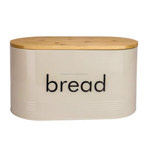 JASION High Quality Bread Box Bread Bin with Wooden Lid