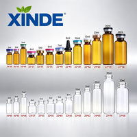 Flacons en verre pharmaceutique XINDE à design tubulaire transparent avec ouverture facile, différentes tailles pour perfusion médicale