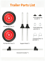 Chariot de transport pliable pour bateau et kayak, avec roues anti-crevaison pour le transport de bateaux sur sable, plage et lac