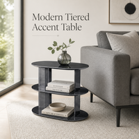 Ensemble de tables basses minimalistes à cadre métallique rond avec plateau en pierre frittée aspect marbre pour salon, chambre, hôtel, projet commercial
