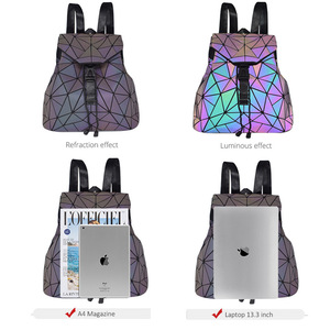 Groothandel Dropshipping Vrouwen Reflecterende Terug Pack Set Crossbody Tassen Voor Lady Geometrische Lichtgevende Vrouwen Rugzakken - Product Image 4