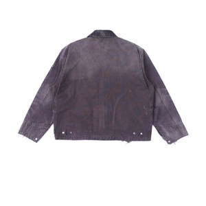 เสื้อแจ็คเก็ตผ้าแคนวาสวินเทจคุณภาพสูงสำหรับผู้ชาย ลุคสตรีทสไตล์ลำลอง ซิปหน้า คอตั้ง ลุคทำเก่า - Product Image 5