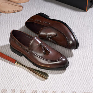 Chaussures habillées pour hommes en cuir véritable, à bout fermé, à enfiler, élégantes, durables, respirantes, à franges, faites à la main, imperméables pour l'automne - Product Image 5