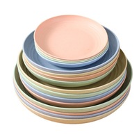 Assiettes profondes biodégradables incassables en paille de blé, réutilisables, modernes, compatibles micro-ondes et lave-vaisselle pour la cuisine