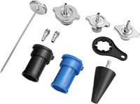 Kit de test et de remplissage du système de refroidissement, adaptateurs de connecteurs multi-tailles avec manomètre pour l'inspection des fuites du circuit de refroidissement