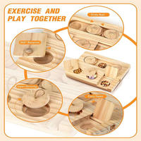 Jouet de recherche de nourriture interactif en bois pour hamsters cochons d'inde lapins rats-collations cachées jeu de puzzle bols divers nourriture riche en nourriture