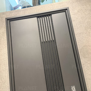 <span class=keywords><strong>Porte</strong></span> d'entrée de villa minimaliste en métal antivol, <span class=keywords><strong>porte</strong></span> principale de luxe en aluminium moulé, portes d'entrée modernes en acier pour villa - Product Image 6