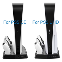 Cargador para Consola de Juegos P5, Enfriador Vertical, Ventilador de Refrigeración, Soporte de Plástico, Estación de Control Dual con 3 Puertos USB para Playstation 5 PS5