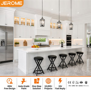 Muebles Modernos <span class=keywords><strong>de</strong></span> Lujo <span class=keywords><strong>de</strong></span> Diseño Personalizado, Juego <span class=keywords><strong>de</strong></span> Armarios Modulares, Gabinete <span class=keywords><strong>de</strong></span> Cocina Estilo Shaker Blanco Americano con <span class=keywords><strong>Isla</strong></span> - Product Image 1