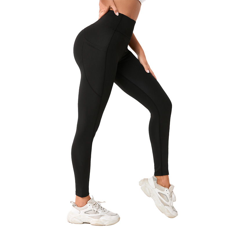 Women's Yoga Leggings High-Waist Tummy Control Quick Dry Features Custom Logo Fitness Workout Pants With Pocket