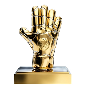 Trophée de gardien de but gravé sur mesure en 3D, récompense en métal bicolore plaqué or pour les événements de football et sportifs - Product Image 2