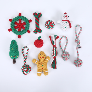 Juguete <span class=keywords><strong>de</strong></span> Cuerda para Perros Resistente a Mordidas con Forma <span class=keywords><strong>de</strong></span> Árbol <span class=keywords><strong>de</strong></span> Navidad y Papá Noel, Juguete Masticable <span class=keywords><strong>de</strong></span> Algodón para Cachorros - Product Image 1