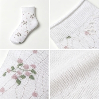 Kaos Kaki Rajut Berpinggiran Gulung Model Mid Tube Wanita, Motif Bunga, Bernapas, Laris Manis