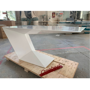 Z hình dạng văn phòng bàn tủ đặt Hiện Đại Trắng bề mặt rắn nhà và khách sạn Văn phòng điều hành bảng - Product Image 5