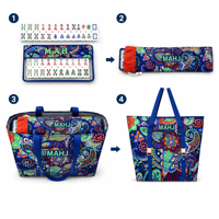 Ensemble de sacs de mahjong américains de luxe, 3 pièces, en toile, écologiques, durables, pliables, personnalisables, étui de transport portable, imperméable