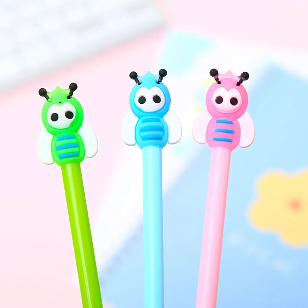 Funny Cool Cute Kawaii Honey Bee Gel Pen Blue Ink Stationery Kawai Office Accessory Back to School Stationary Supply Thing Kit