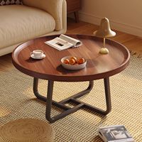 Chinesisches Holz-Metall Wohnzimmer-Set mit Modernem Design, Holzmöbel, Kleiner Runder Kaffee- und Teetisch