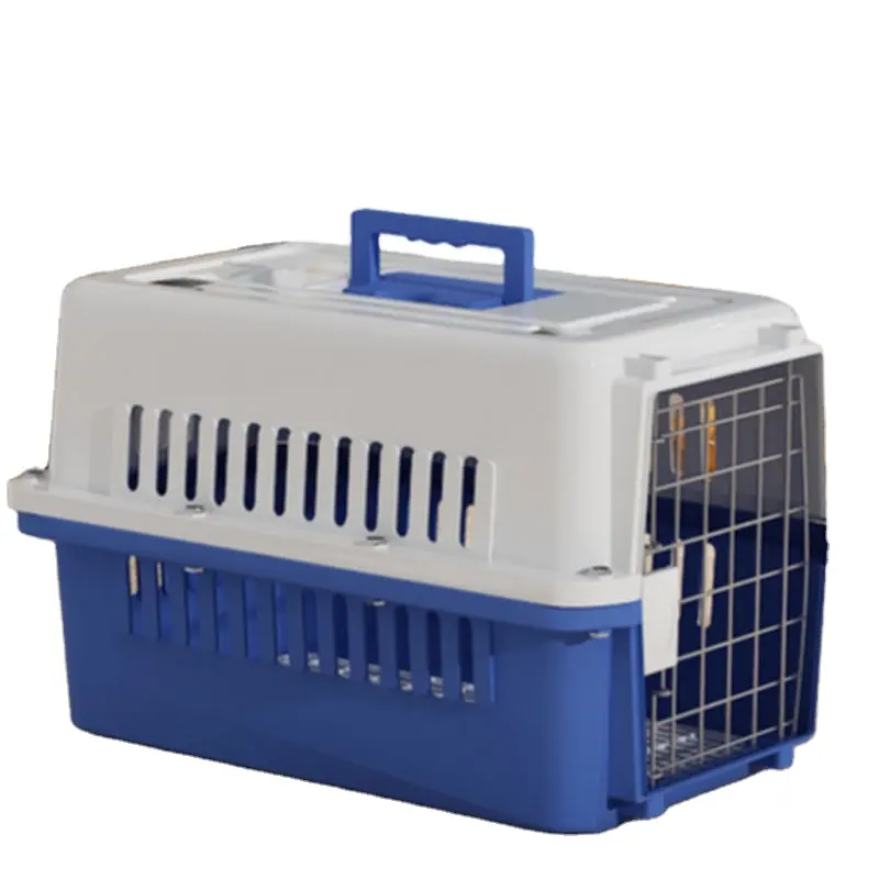 Vassoio per il trasporto aereo scatola per gatti in plastica cuccia grande di lusso gabbia per trasportino da viaggio per animali domestici nera alta cassa per cani pesanti dimensioni 66*53*47cm