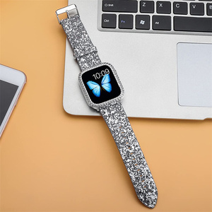Bracelet de montre Bling Glitter Diamond pour Apple Watch Series Ultra 49mm 41 42 45 40 44, bracelet de poignet dégradé pour femme, réglable - Product Image 6