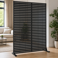 Paravent d'intimité en métal pour extérieur, panneaux d'intimité autoportants avec support, clôture décorative pour patio, terrasse, balcon