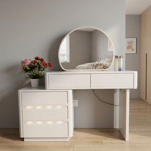 Modern Makeup <b>Vanity</b> <b>Table</b> <b>Mirror</b> Storage Desk for Bedroom Furniture - Product Image 4
