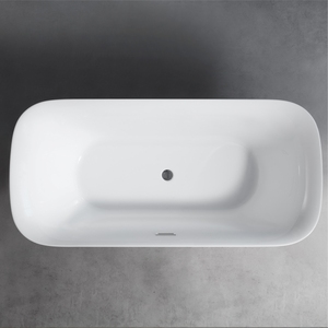 Bañera acrílica ovalada independiente de pared, resistente, antiamarilleo, sin función de masaje, todo en uno, para spa y relajación. - Product Image 5