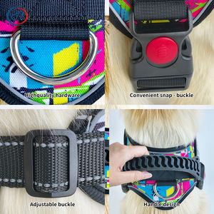 DRH özel ayarlanabilir naylon köpek koşum yansıtıcı Pet taktik koşum eğitim yürüyüş hizmeti köpek yelek koşum - Product Image 2