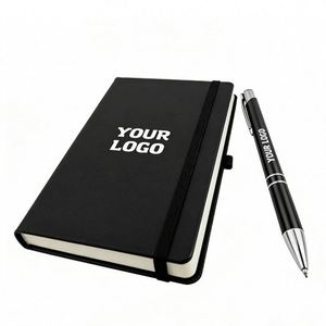 Wholesale Embossed A5 Leather <b>Journal</b> With Logo and Elastic Band Closure Promo Business Gift Lined <b>Writing</b> Pages Notebook - Product Image 1