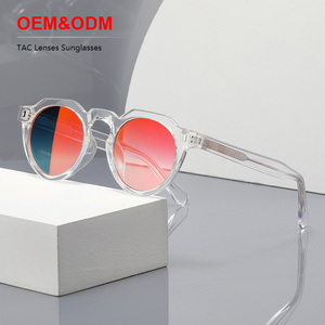 Lunettes de soleil ovales transparentes polarisées UV400 en film coloré, lunettes de soleil de créateur pour femmes, lunettes de soleil TR90 pour hommes, lunettes épaisses tendance - Product Image 1