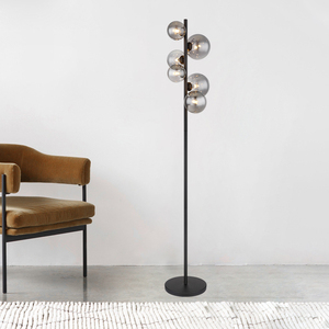 <span class=keywords><strong>Lampe</strong></span> sur pied en <span class=keywords><strong>verre</strong></span> <span class=keywords><strong>fumé</strong></span> et métal au design moderne et luxueux, 3000K, 155cm, 6 ampoules, <span class=keywords><strong>à</strong></span> vendre - Product Image 6