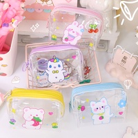 Clair Pvc Mini pièces sac dessin animé Kitty Transparent bijoux pochette enfant filles cadeau sac à main sacs à main et portefeuilles
