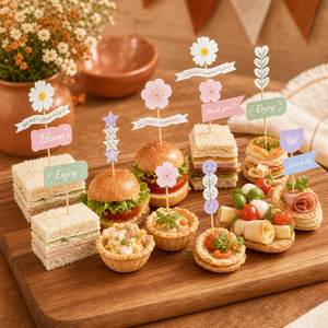 Bandierine per Stuzzicadenti Personalizzate di Alta Qualità con Logo Personalizzato, Forma Personalizzata, Produzione OEM ODM, Vendita all'Ingrosso per Decorazioni Alimentari - Product Image 3