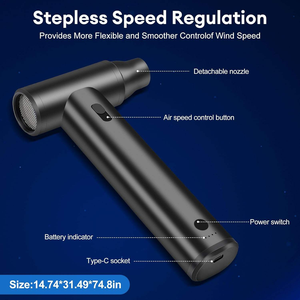 Mini <span class=keywords><strong>Ventilador</strong></span> Inalámbrico de Mano de 125.000 RPM con Motor sin Escobillas, Multifuncional, Soplador de Polvo, Secador de Pelo, para el Hogar - Product Image 5
