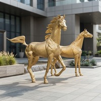 Sculptures d'animaux en Bronze, grande statue de cheval d'extérieur