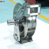 Enrouleur de Tuyau Hydraulique Rétractable à Ressort 15-30m pour Eau et Air, Tambour Lisse en Acier Inoxydable et Acier au Carbone pour Garage