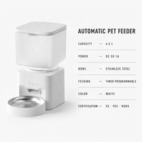 Distributeur automatique de nourriture pour animaux de compagnie USMILEPET, distributeur automatique de nourriture pour chats et chiens, contrôle par application WiFi, portions programmées, grande capacité de 4,5 L, enregistrement vocal
