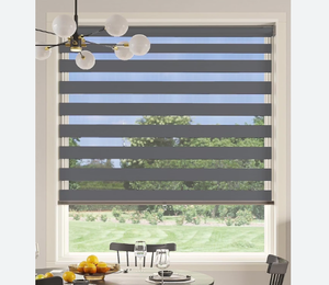 Stores Zébrés Jour et Nuit Double Couche Voilage et Occultant Couleur Personnalisée Chambre Salon Stores de Fenêtre Fabrication OEM Vente en Gros - Product Image 1