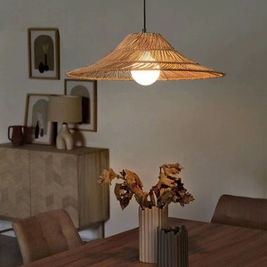 <span class=keywords><strong>Lampadario</strong></span> Rustico a Sospensione in Rattan Intrecciato a Mano, Stile <span class=keywords><strong>Cappello</strong></span> di Paglia a Forma di Ombrello, Bestseller - Product Image 3