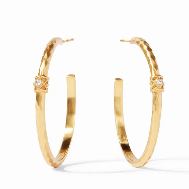 Gemnel popular gift 18k gold plated luxury jewelry unique 925 sterling silver high polish big Fine ring hoop earrings for women